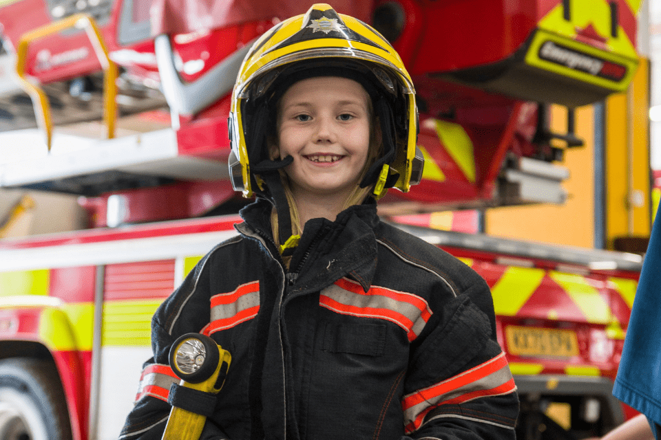 Sibling fire station day