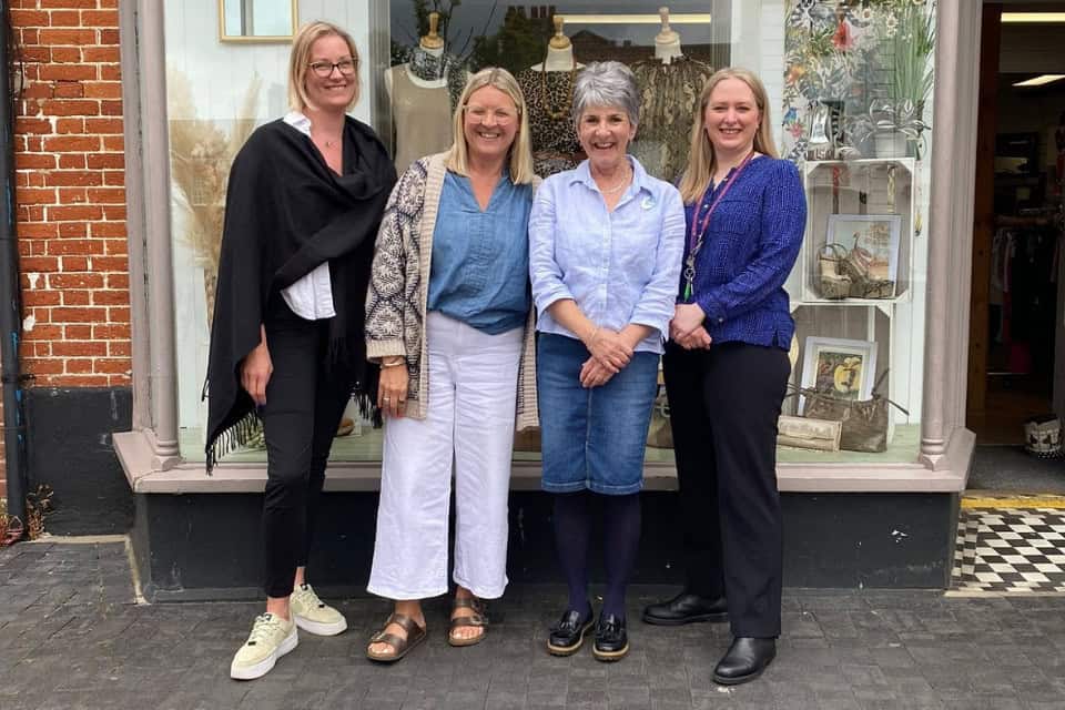 Fakenham Shop Manager Nicola Kendle (right) alongside (from left) Cluster Manager Naomi Munro Area Manager Fran Elliott and Sales Assistant Lesley Hughes
