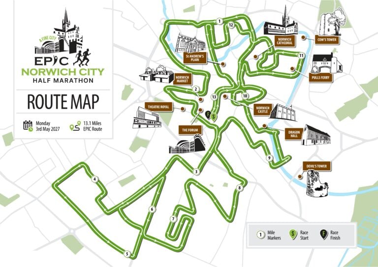 Norwich Half Marathon Route Map 2027